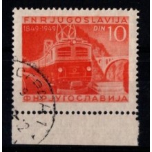 1949 - Jugoslavien - AFA 591 - Frimærke - Jernbanejubilæum - Stemplet.